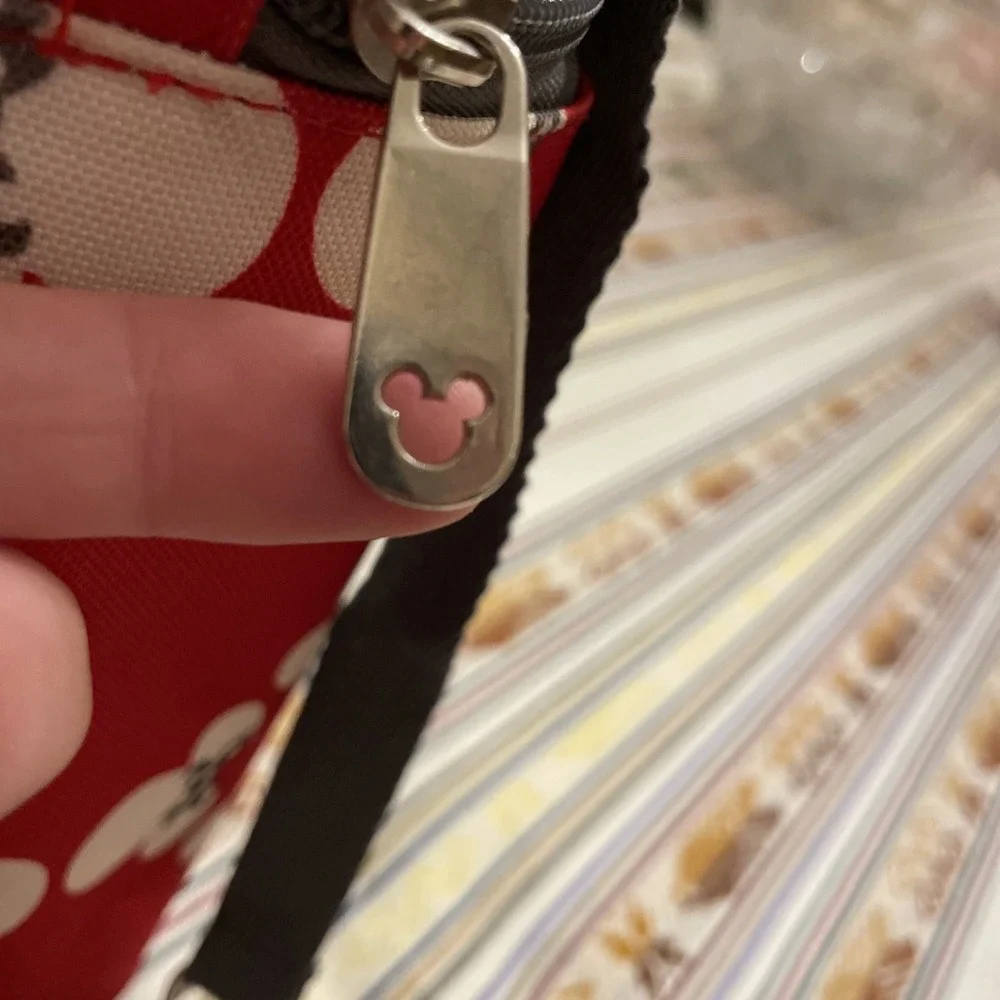 Baby Bottle Bag Insulated Minnie Mouse Disney Red Gray White Clip‎ Strap